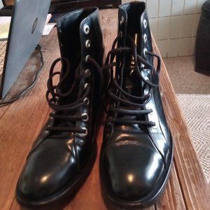 Maje Leather Combat Boots